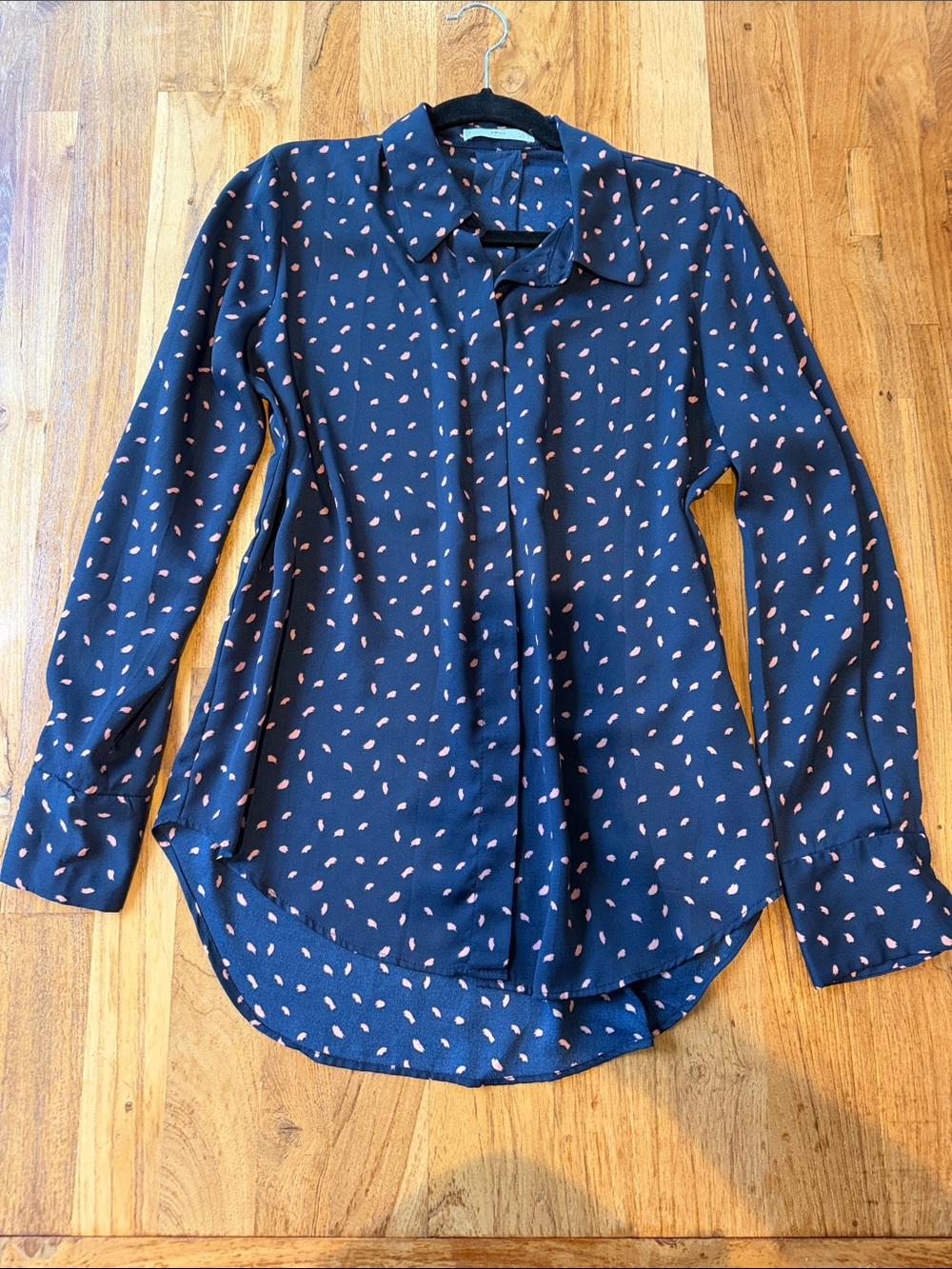 Mango Long-Sleeve Button-Up Blouse